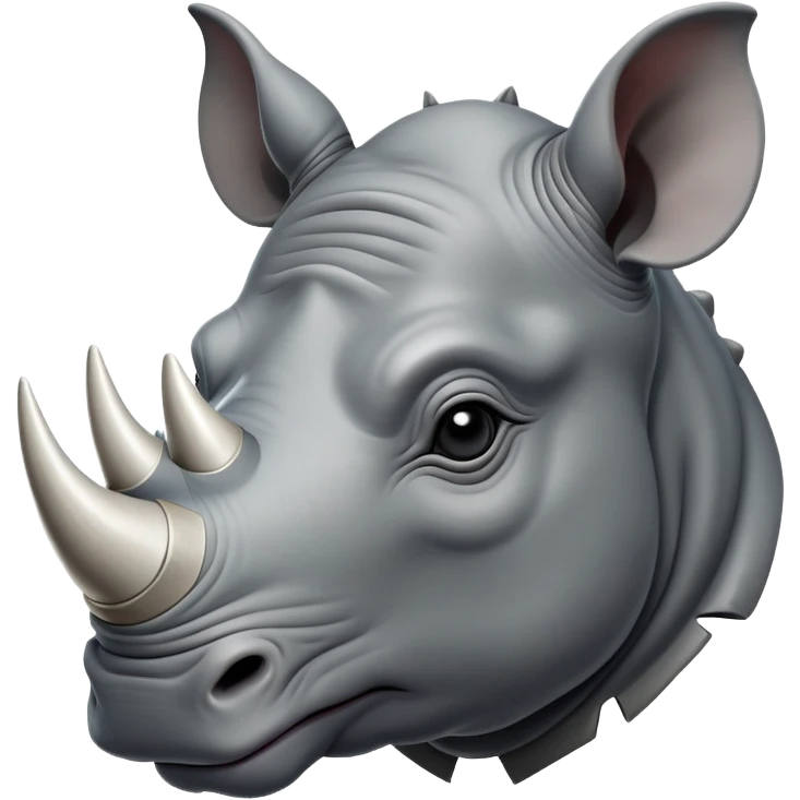 cinematic-noble--rhinoceros-portrait-emoji,slate-grey-hide--poised-and-regal,-with-a-massive,-powerful-build-and-a-thick, -deep-set-soulful-piercing-eyes,-simplified-yet-sharp-and-sophisticated-features,-highly-detailed,-large-black-eyes, zoomed out showing shoulders, large white horn  emoji