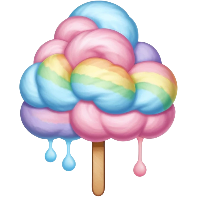 Colorful rainbow cotton candy cloud emoji