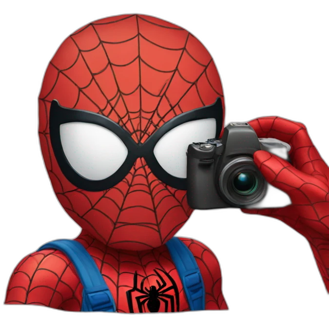 spiderman taking a picture emoji