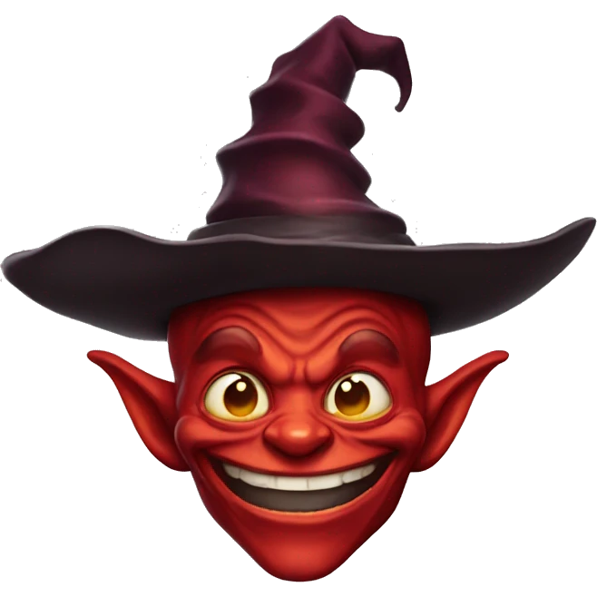 smiling red goblin with hat emoji
