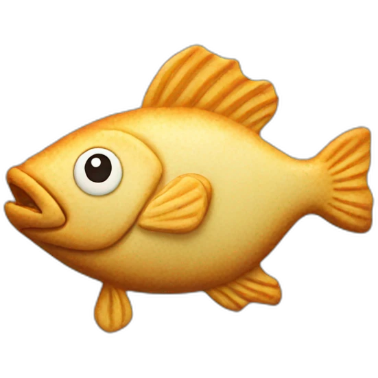 Fish frying cookie emoji