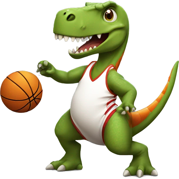 Dinosaur playing basketball  emoji