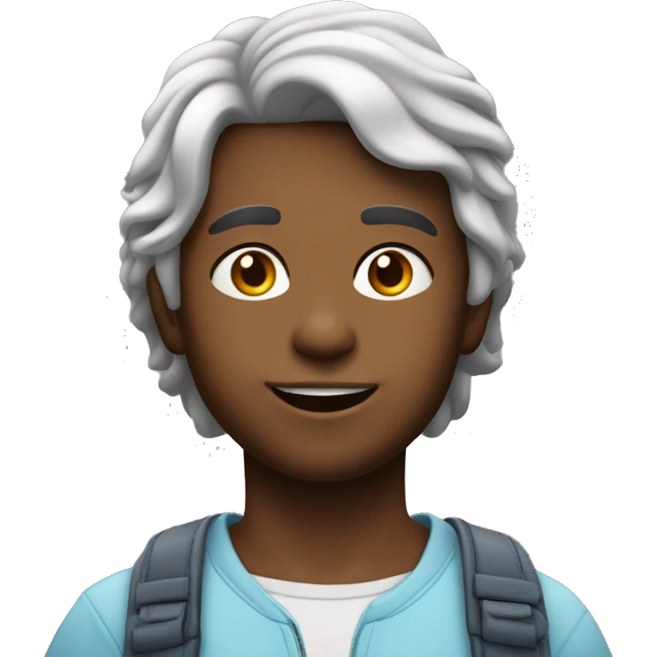 menino pequeno com brinco cabelo platinado emoji