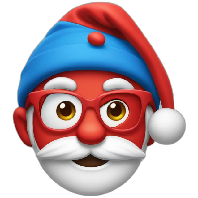 papa smurf in red hat emoji