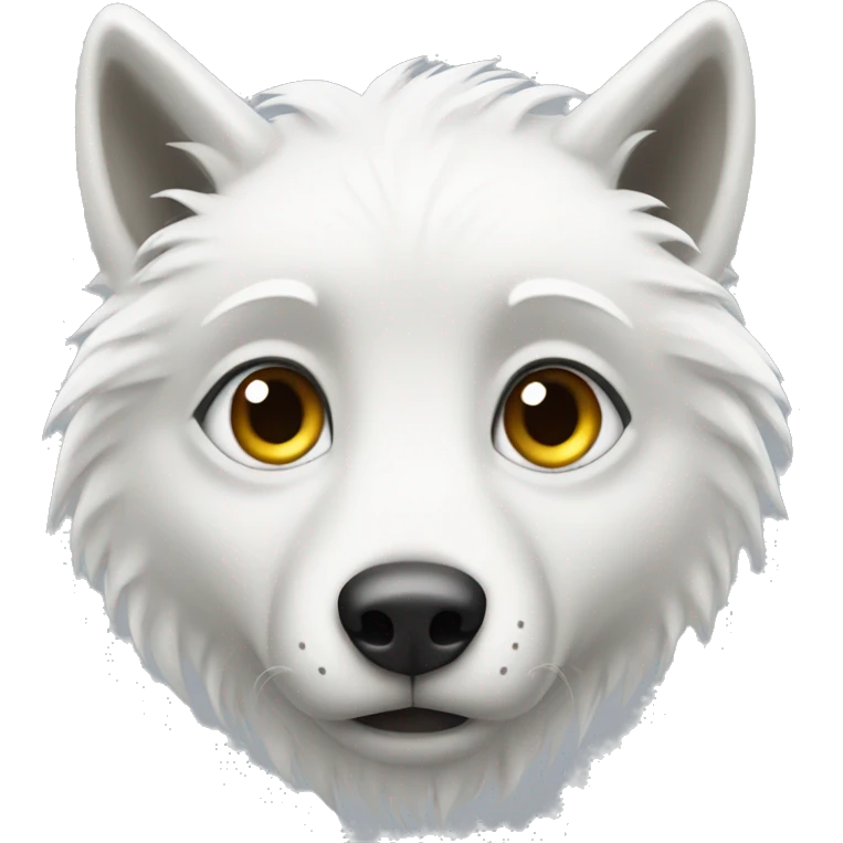 white wolf with big eyes emoji