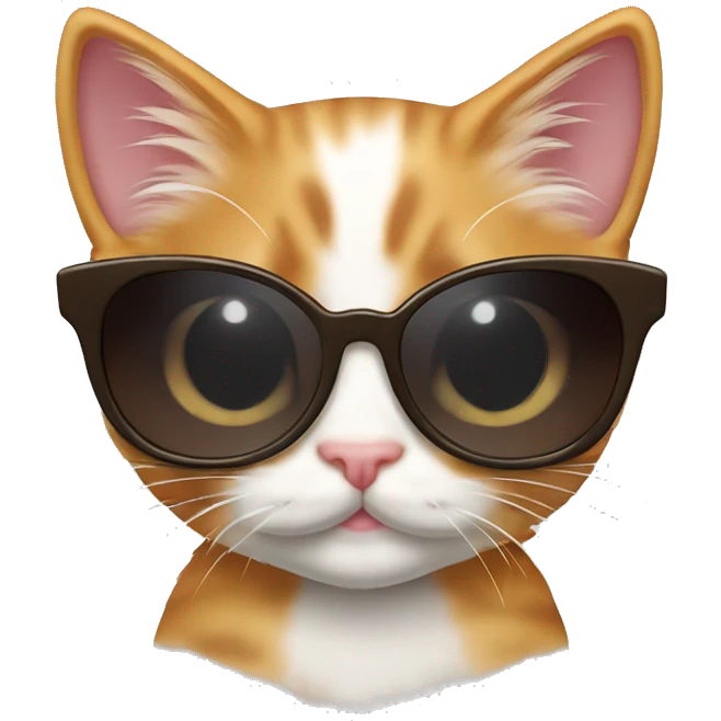 Cute calico kitten sunglasses emoji