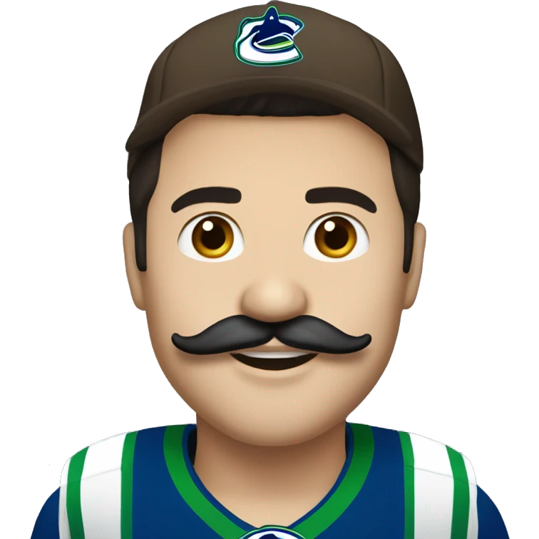 handsome brunette vancouver Canucks fan with moustache and hat emoji