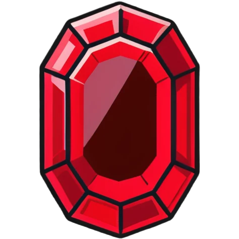 ruby gemstone with facets emoji