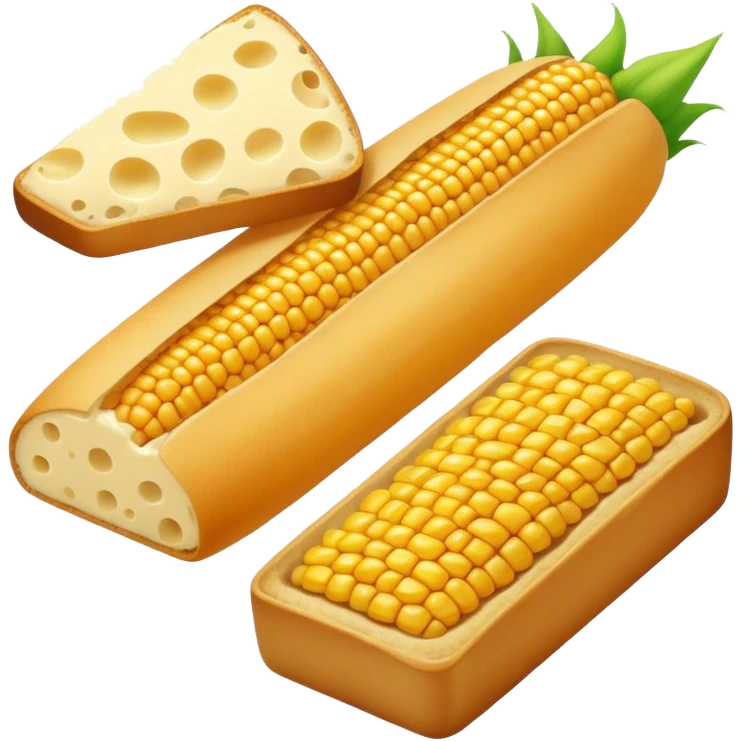 corn cheese and bread emoji