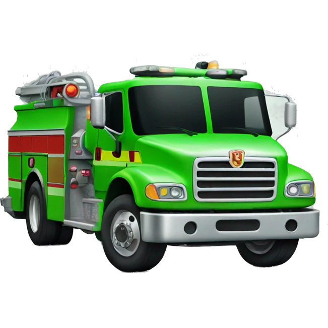 Green firetruck emoji