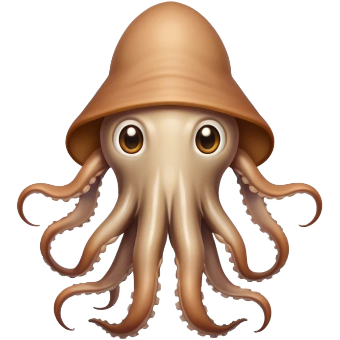 Grey bipedal squid with a brown shirt emoji
