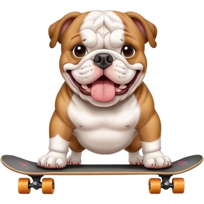 english bull dog on skateboard  emoji