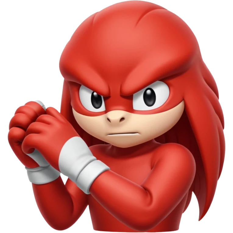 Sonic the hedgehogs friend knuckles a red animal with peach arms and white gloves emoji