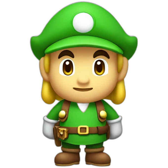 Mario dressed up like Link emoji