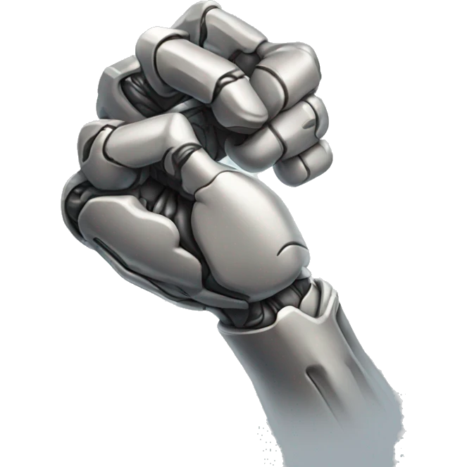 Cyborg arm only flexing bicep emoji