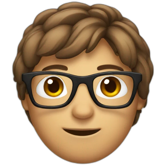 bug with brown hair and glasses emoji