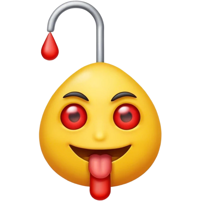 A stoned red eyed emoji with a joint hanging from his mouth emoji