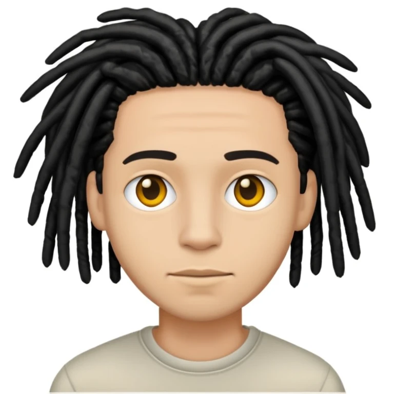 Medium light man with short black dreads emoji