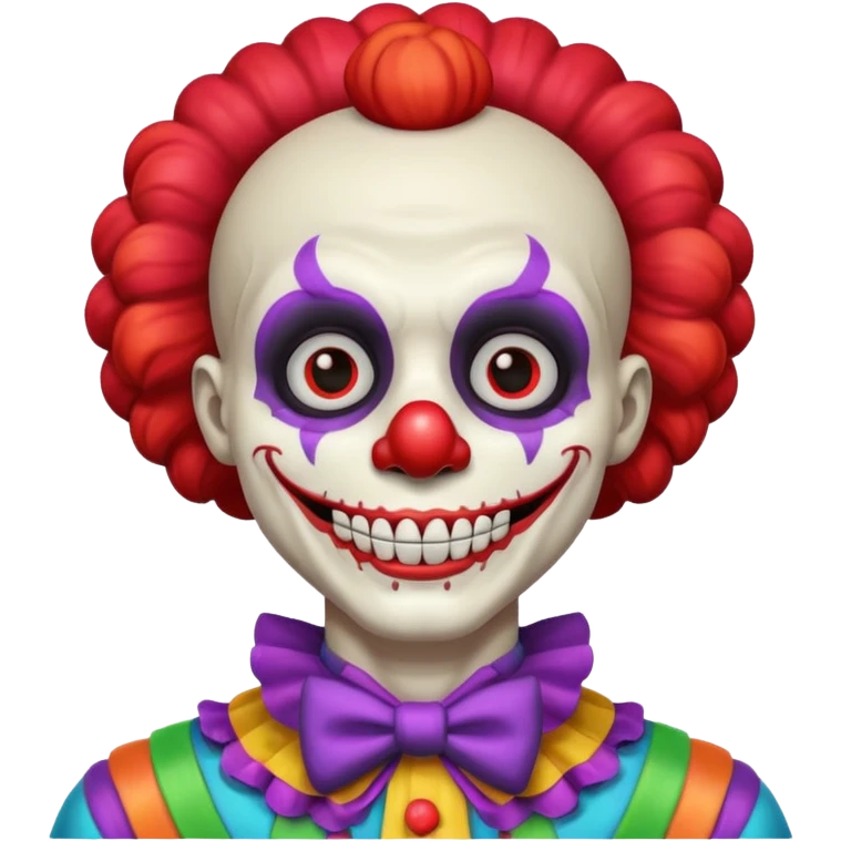 cute skeleton man clown with makeup emoji