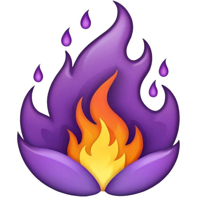 plain purple no orange color fire emoji
