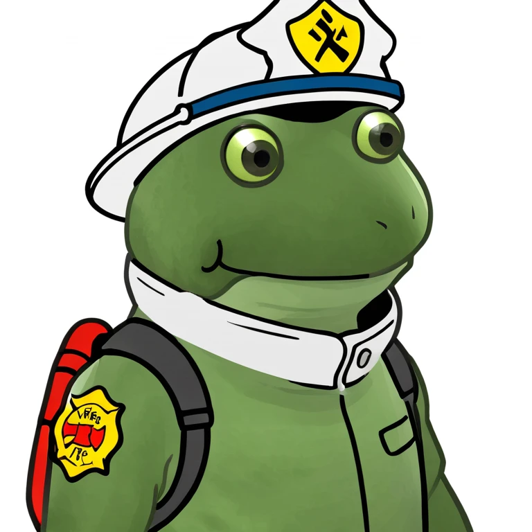 bufo in a fir fighter suit emoji