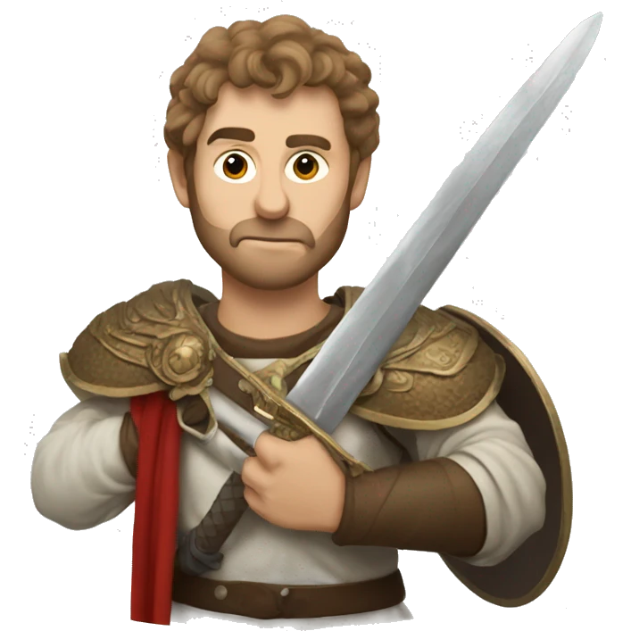 Aleksandr the Great with sword emoji