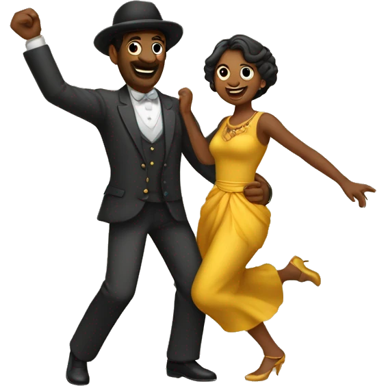 Pareja bailando en la época renacentista  emoji