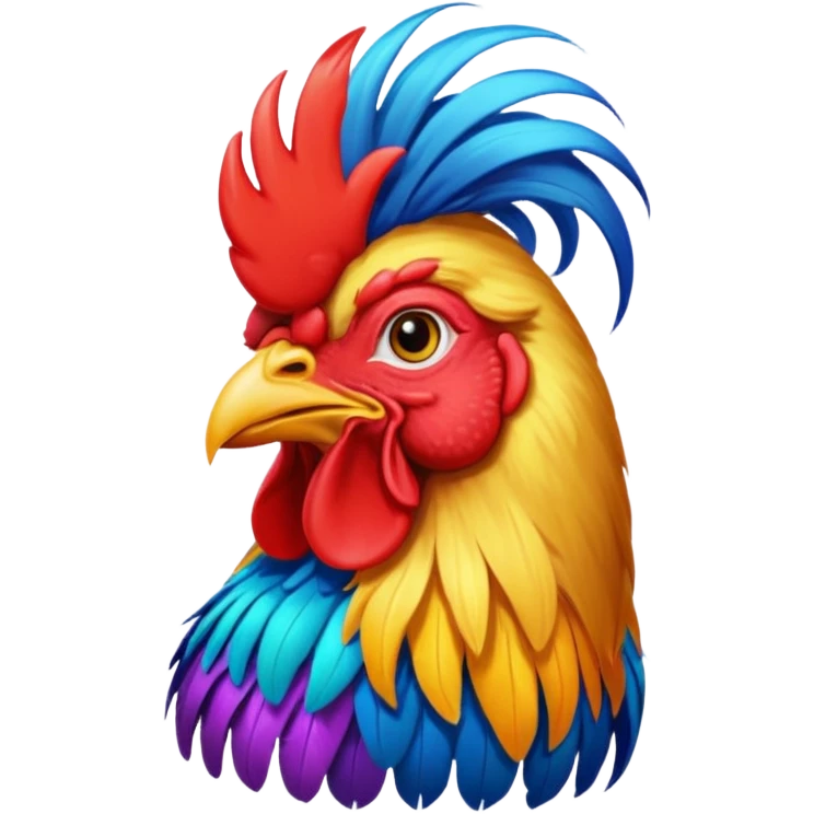 rooster with wigs emoji