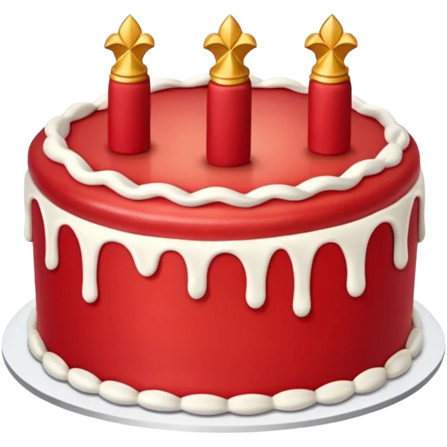 red cake with golden details emoji