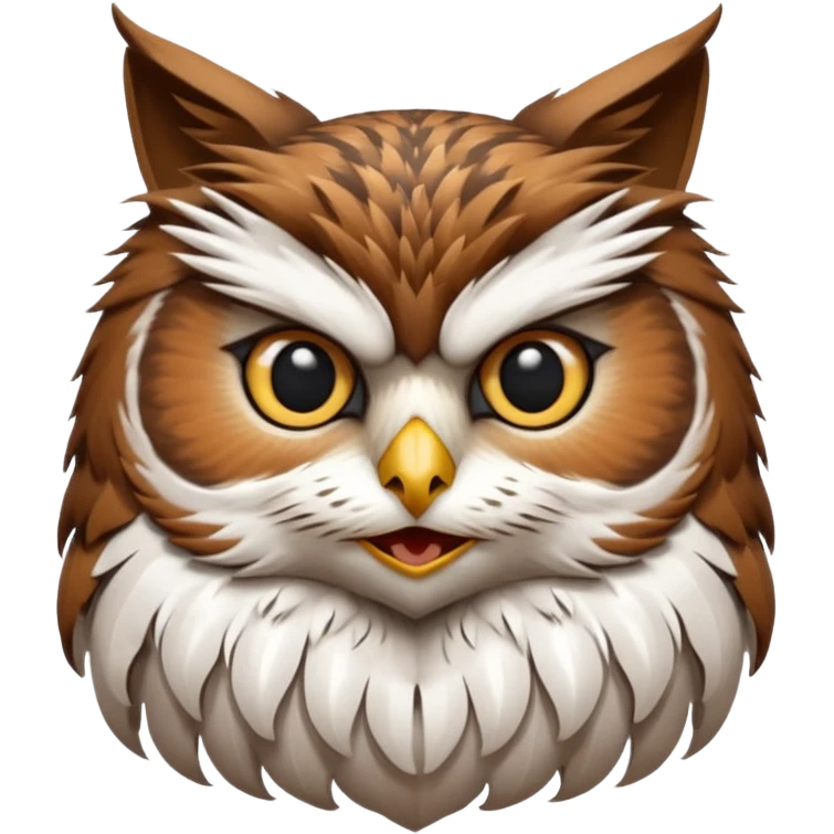 A cat head with a owl body  emoji