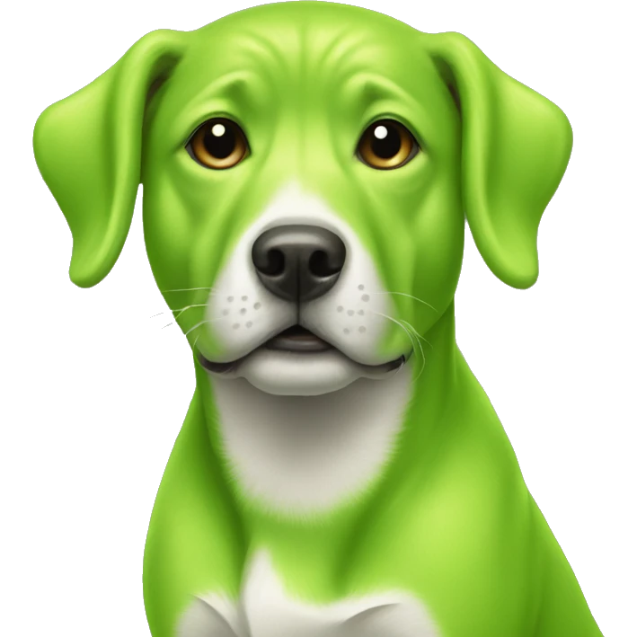 Lime green dog emoji