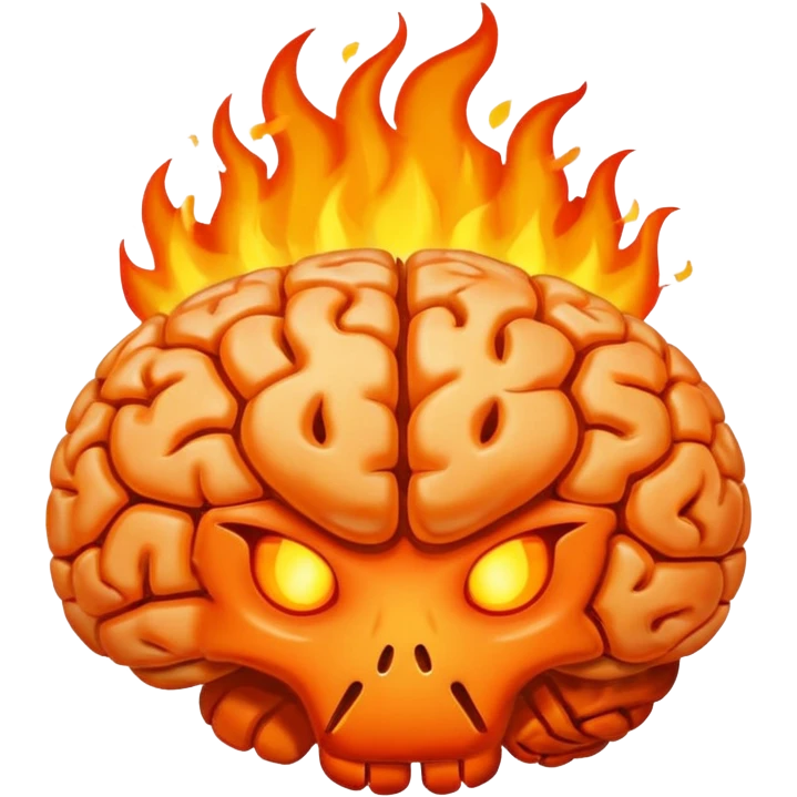 brain in the fire emoji