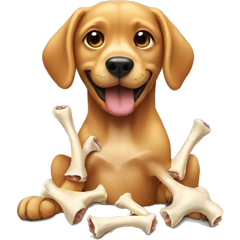 doggy eating chicken bones emoji