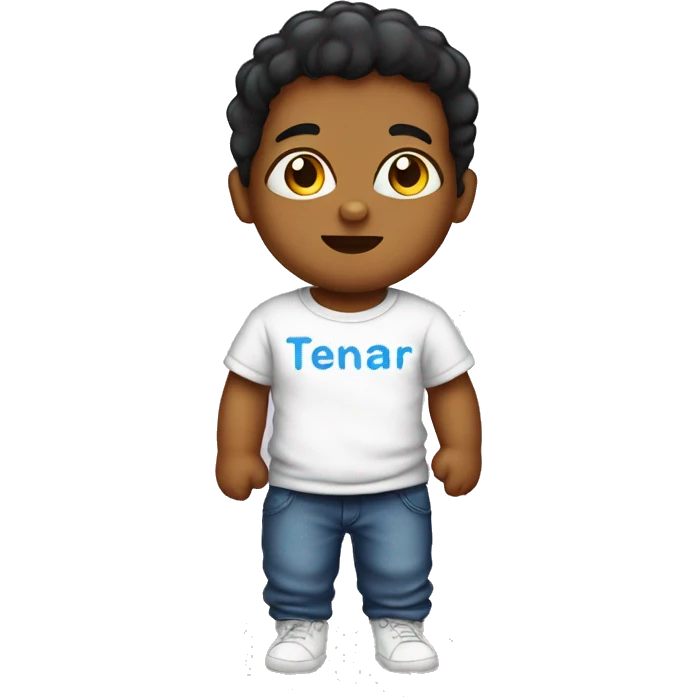 Baby wearing a t shirt written teesnare emoji