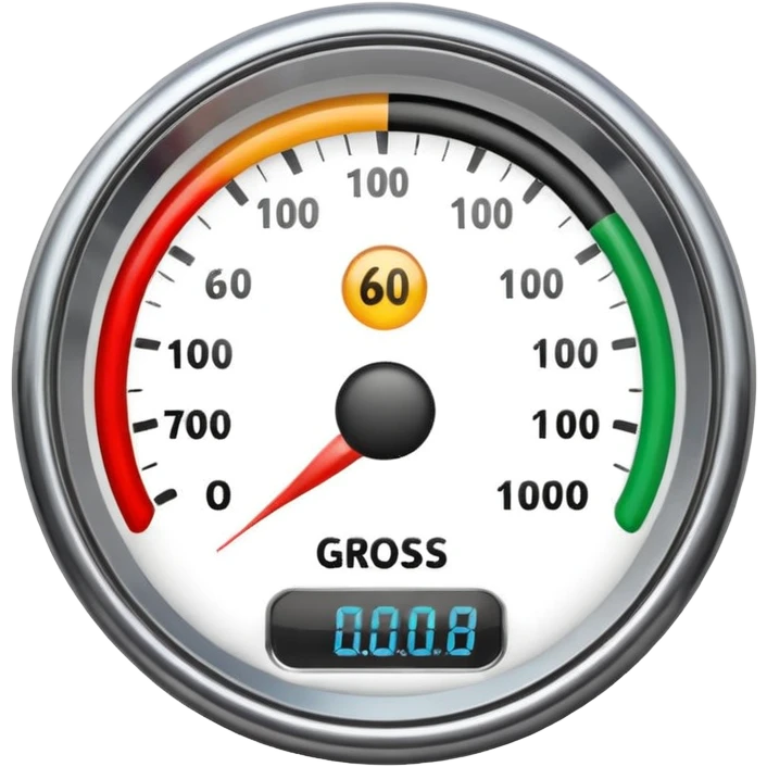 Speedometer emoji with text Gross Margin emoji