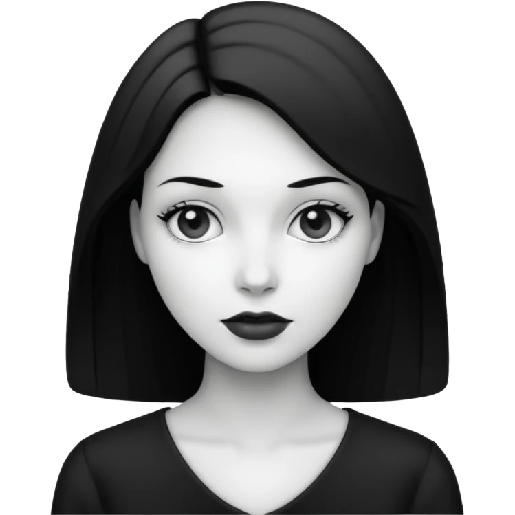 balck and white photo woman emoji