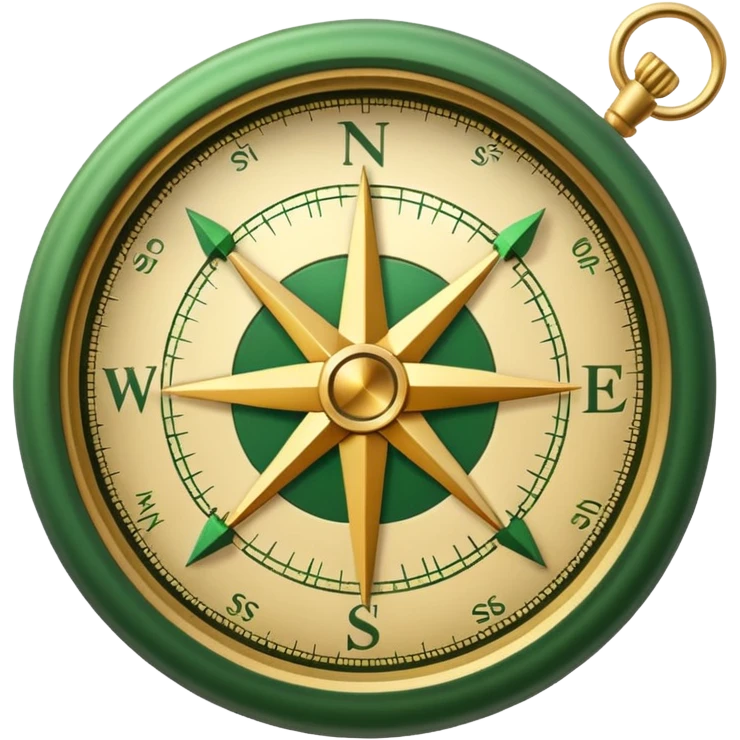 compas with golden and green colours emoji