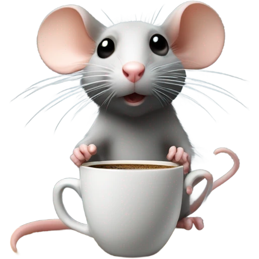 rat with a coffee emoji