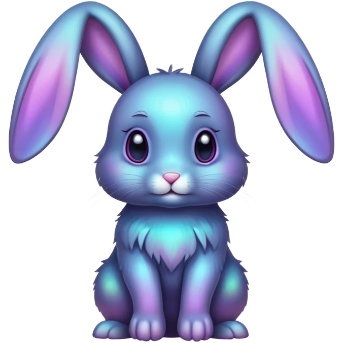 Dark iridescent bunny emoji