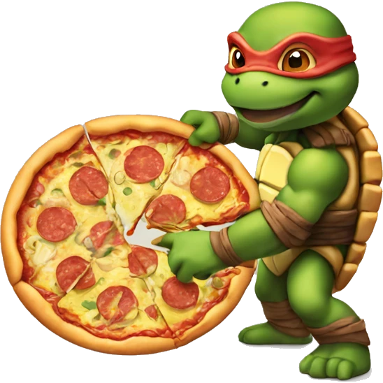 Ninja turtle eat pizza  emoji
