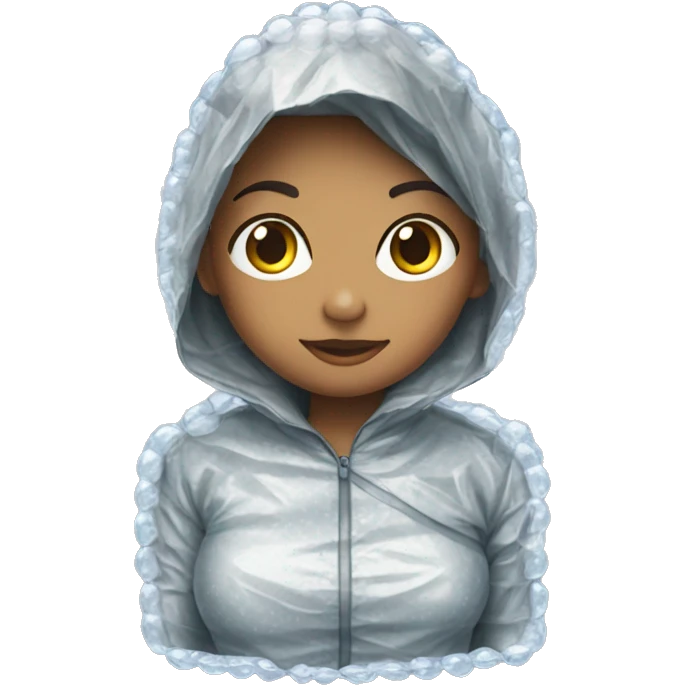 Girl wrapped in bubble wrap emoji