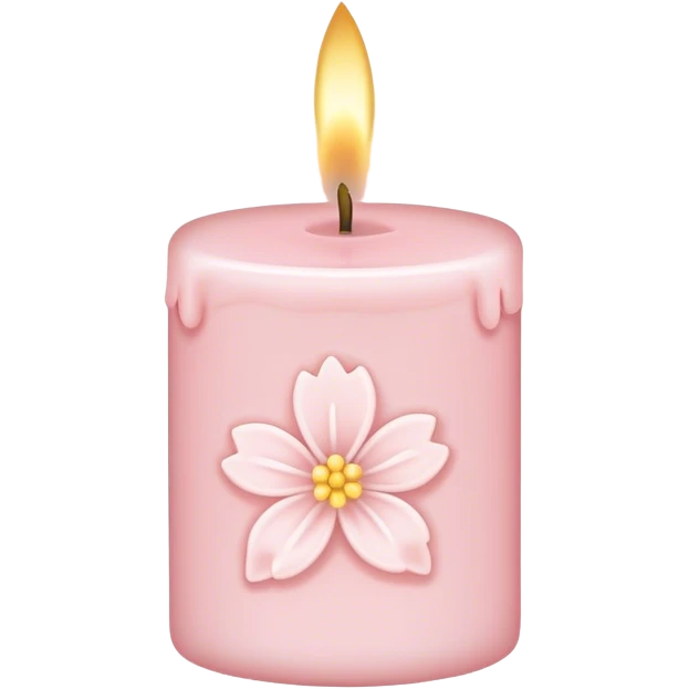 Light pink bath and body works small white floral line art candle emoji