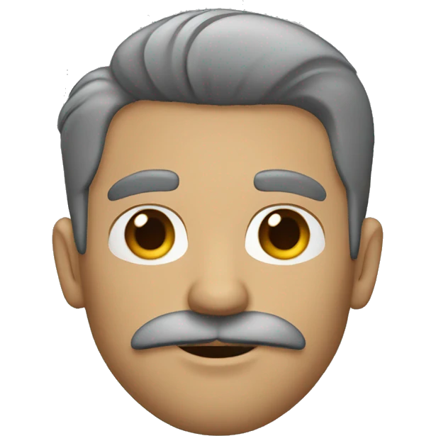 hombre pelo gris sin barba ni bigote emoji