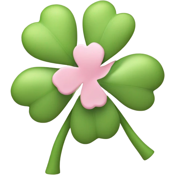 3D Four Leaf Pink Clover emoji