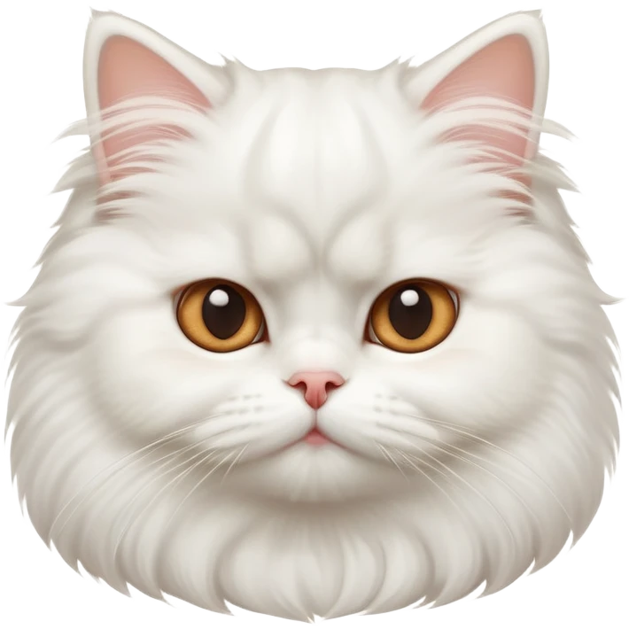 cinematic-adorable-big-eyed-fluffy-solid white-persian-cat-portrait-emoji,-head-tilted-playfully-with-a-sweet-expression,-fluffy-solid white-fur,-simplified-yet-irresistibly-cute-features-with-large,-expression, solid ginger persian cat, chest vicible emoji