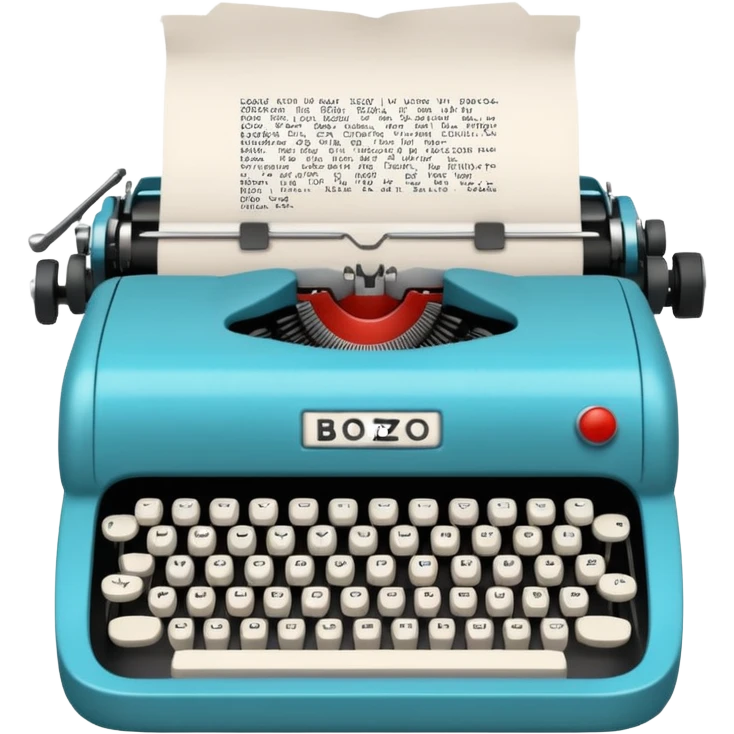 Typewriter typing on paper that says bozo emoji