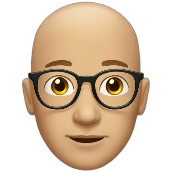 bald man with round glasses emoji