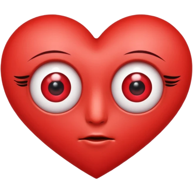 love heart 3 eyes with eyelashes emoji