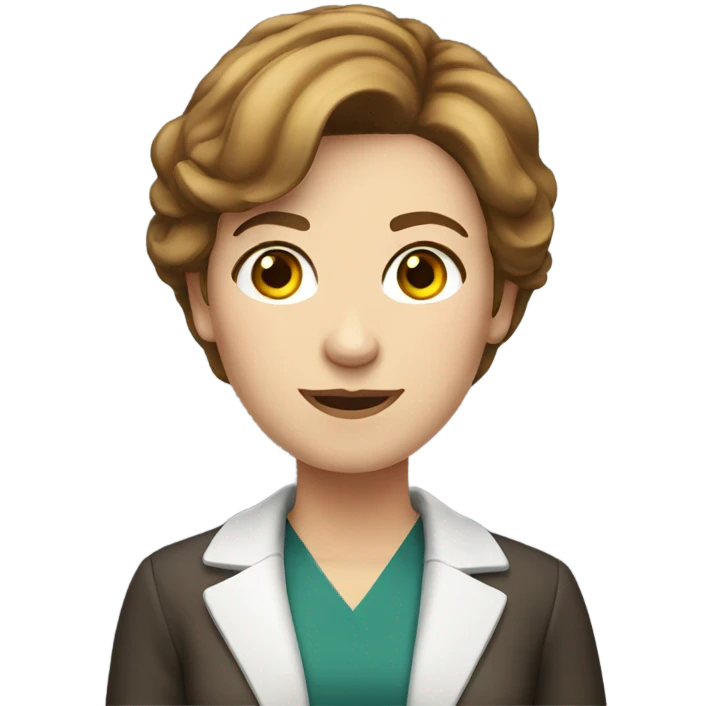 white female teacher with short brown hair emoji