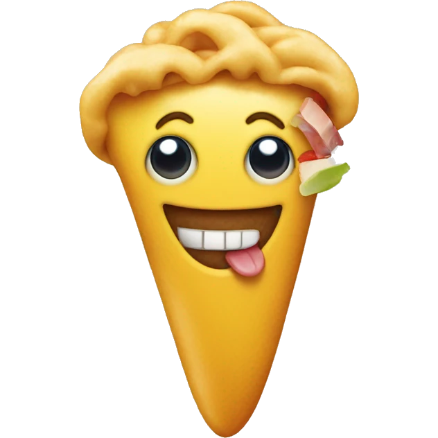 happy face with mouth full of food emoji